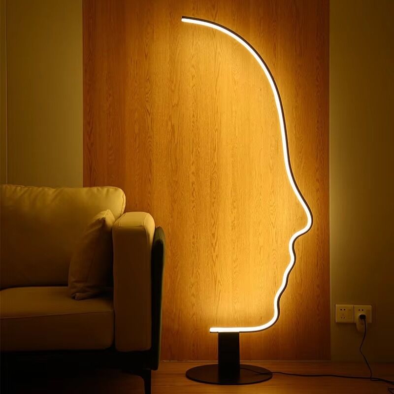 Indoor Lighting Lustre Fixture Bedroom Bedside Standing Light Nordic Human Face Led Floor Lamp(WH-MFL-222)