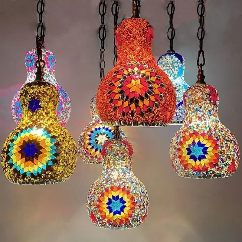 Bohemian Snowman Chandeliers Ceiling Home Room Decor Turkish Handmade Glass Lighting (WH-DC-79)