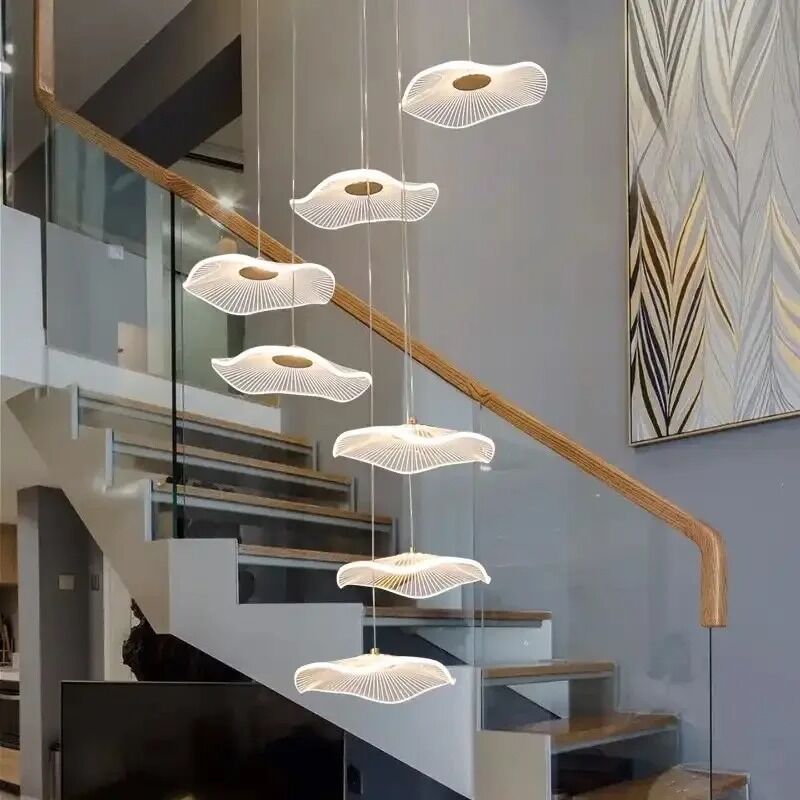 Lotus Chandeliers Staircase Lighting High-rise House Stair Chandelier Dining Room  (WH-NC-136)