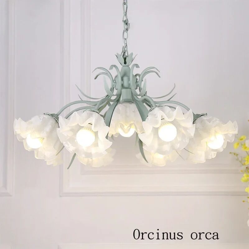 Art Parlor Dining Room Bedroom Chain Suspension Modern Romantic Flowers Chandeliers Lily of the Valley Flower Chandelier(WH-MI-470)