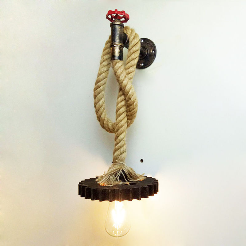 Loft Industry Rope wind wall lamp Edison light fixture e27 wall light （WH-VR-48）