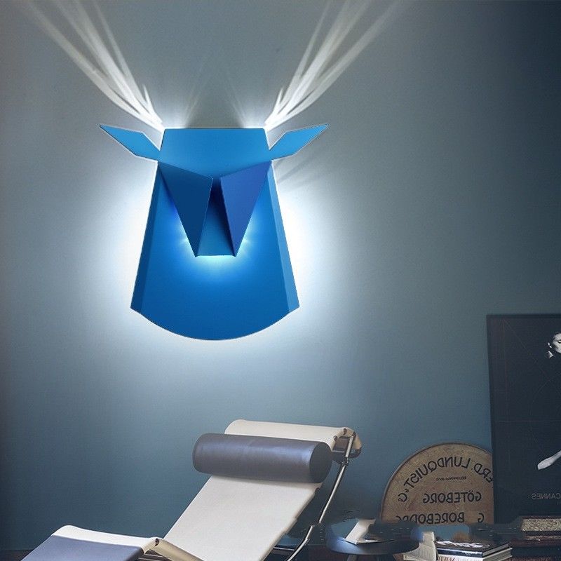 Modern Simple Deer Head Wall Lamp Bedroom Bedside Lamp Corridor aisle ntler wall light（WH-OR-24）