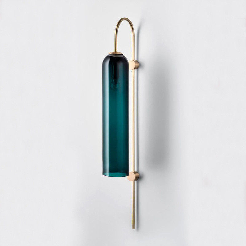 Creative Northern Europe tube Hotel prototype room glass blue wall lamp （WH-OR-50）