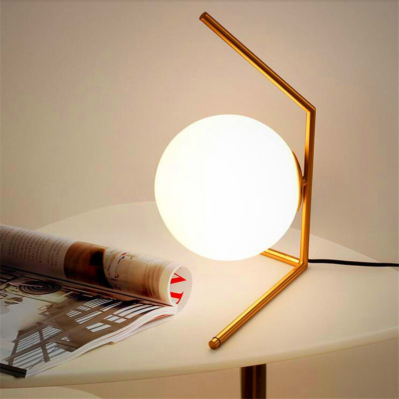 Modern Table Light 5W LED lamp creative White glass lampshade IC T1 High Table Lamp(WH-MTB-148)