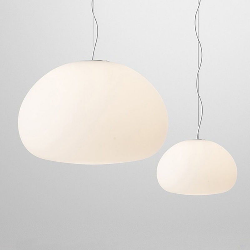 Nordic Pendant Light Minimalist White Restaurant Halfdan White Frosted Glass Pendant Light(WH-AP-343)