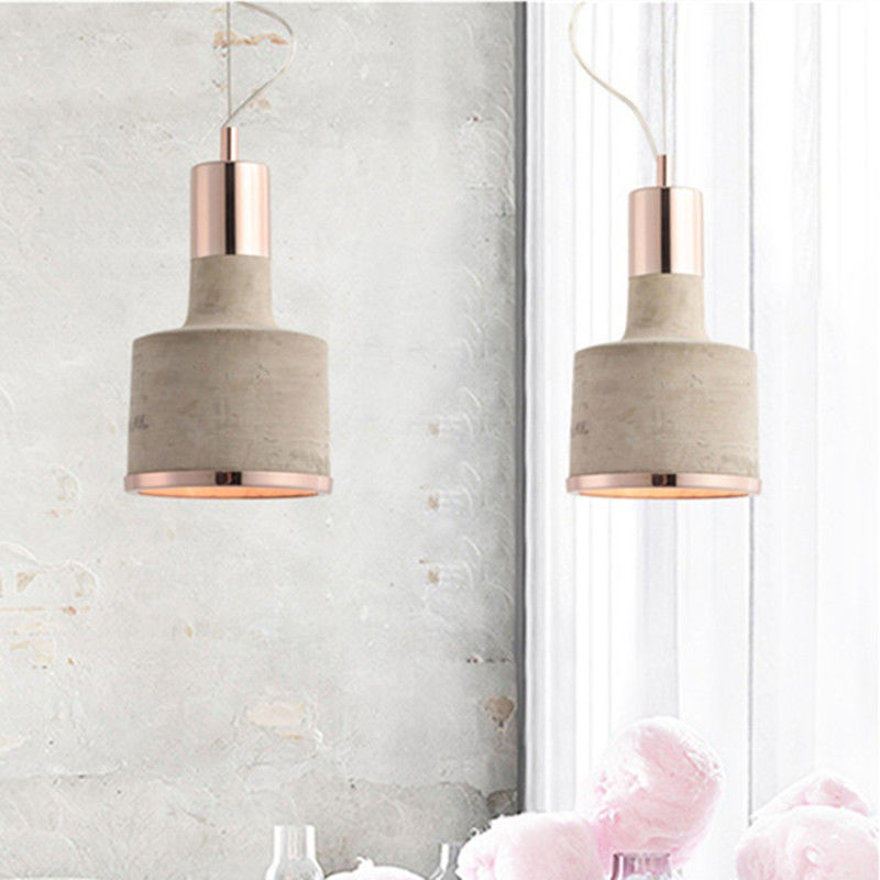Vintage Wood Pendant Light Dining Room Viveca Cement Body Scandi-Industrial Style Pendant Light(WH-AP-350)