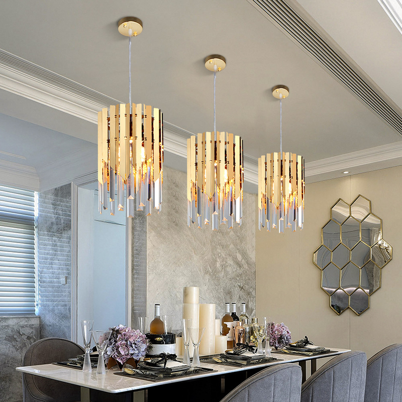 Small Round Gold k9 Crystal Modern Led Chandelier for Living Room Hallyway Chandelier(WH-CY-176)