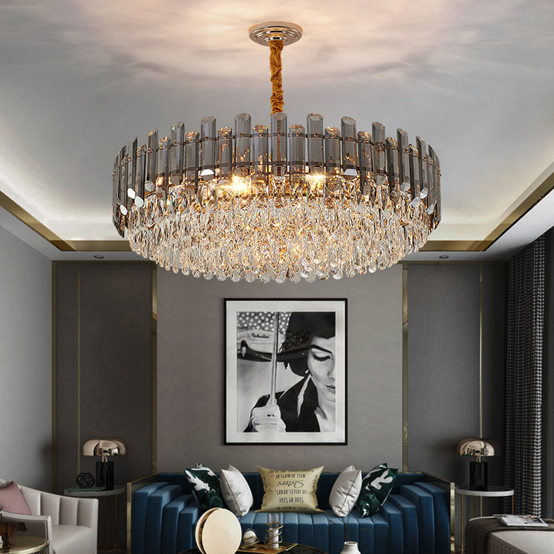 Modern chandelier for living room round bedroom Smoky grey postmodern chandelier(WH-CY-201)