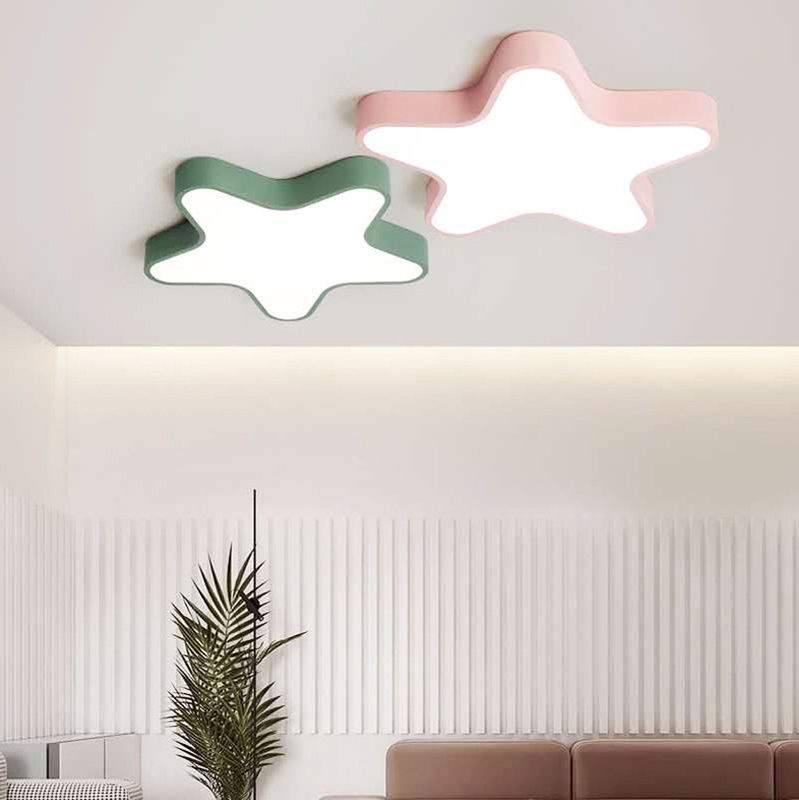 Modern creative LED ceiling lamp pink blue star baby kids children's room flush ceiling light(WH-MA-191)