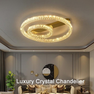 Lámpara de techo de anillo de lujo Lámpara de techo de cristal de dormitorio moderno sala de estar ((WH-CA-100)