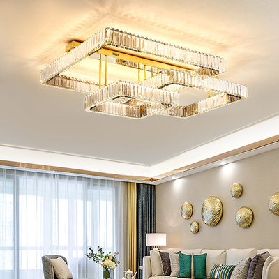 Luxury Living Room Smart Led Chandelier Modern Hall Glossy K9 Cristal Techo de la lámpara de antorcha y la lámpara de antorcha
