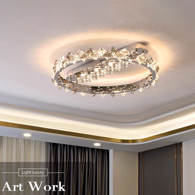 Luces de lujo de cristal para colgantes Decoración del hogar Dormitorio Comedor Sala de estar Lámpara de techo redonda ((WH-CA-105)