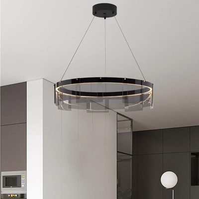 Stratos LED Lustrero de vidrio moderno luz LED lujosa luz minimalista (WH-MI-498)