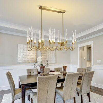 Candelabro de cristal largo, lámpara de lujo de lujo de cristal de oro, lámpara de lujo de cristal (WH-CY-261)