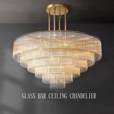 Lámparas colgantes grandes para el salón del hotel Lustre Gold Nordic Luxury Glass Bar Gran candelabro del techo (WH-CY-264)